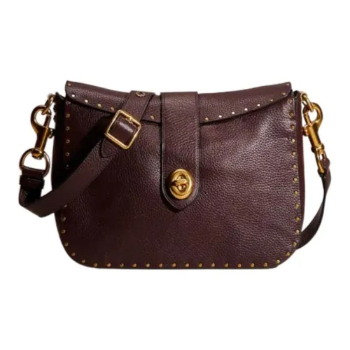 COACH Page Пескоструйная кожа Журналистская сумка сумка через плечо сумка на плечо женская темно-фиолетовый красный