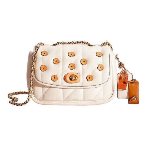 COACH Madison Кожа Подушка Сумка Сумка через плечо Женская Молочно-белая