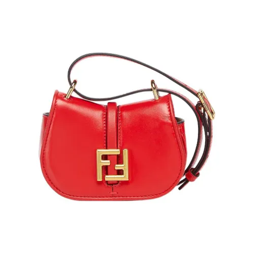 FENDI Телячья кожа Сумка через плечо Extra Mini Женская Красная