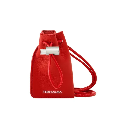 Ferragamo Коровья кожа крупнозернистая ведрообразная сумка сумка через плечо мини мужская красная