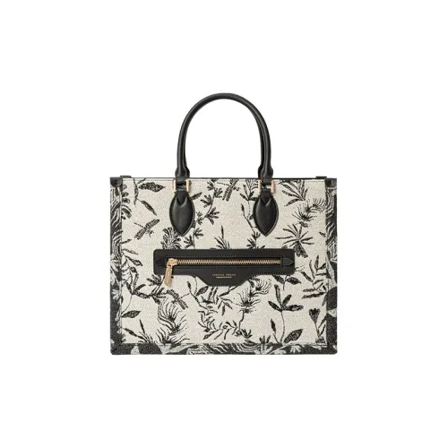 VANESSA HOGAN Монограмма Ткань Тоут Сумка Сумка для покупок Сумка Сумка через плечо Женская Черная