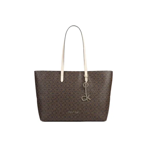 CALVIN KLEIN Полиуретан Тоут Сумка Сумка для покупок Сумка через плечо Сумка стандартная женская коричневый
