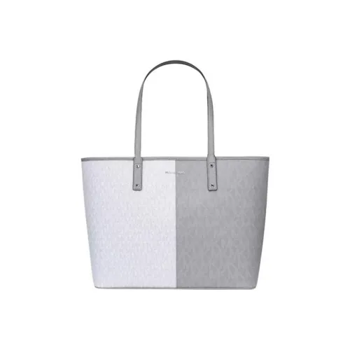 MICHAEL KORS Carter Коровья кожа Детали Тоут Сумка Сумка для покупок Сумка на плечо Сумка Большая Женская Белая Серый
