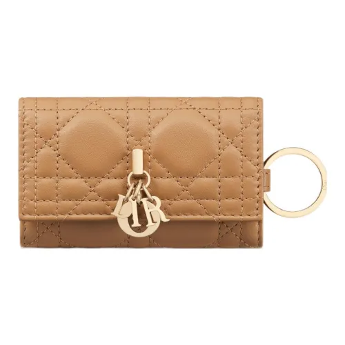 DIOR Lady Dior Lambskin Key Pouch Женские Brown