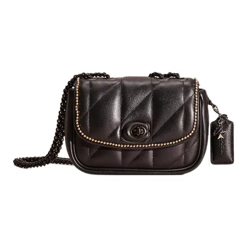 COACH Madison Кожа Подушка Сумка Сумка через плечо Сумка на плечо Женская Черная