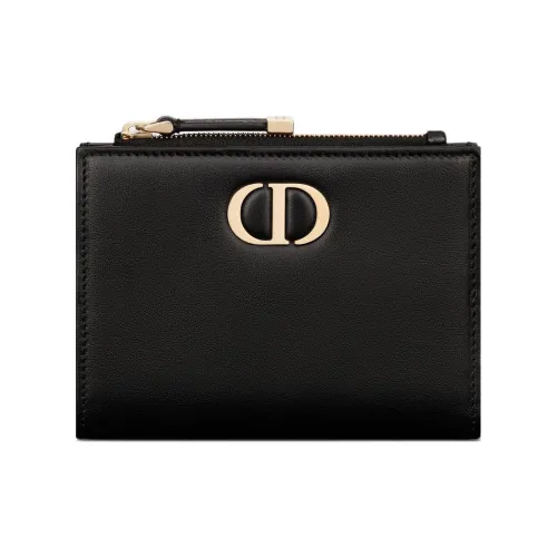 DIOR 30 Montaigne Smooth Calfskin Wallet Women's Black