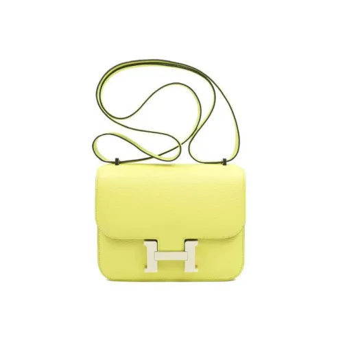 HERMES Constance Mysore Шевро Сумка через плечо Мини Женские 0Y Лимонцелло Лимон Вино Желтый