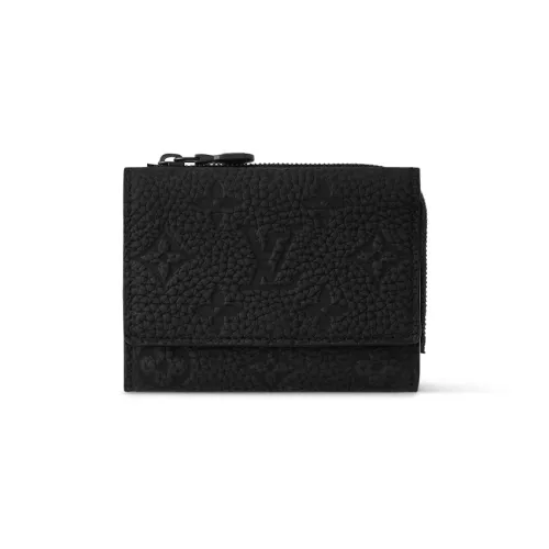 LOUIS VUITTON PILOT Full с рельефом Taurillon коровья кожа кошелек мужской черный