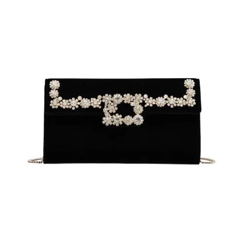 Roger Vivier Вельвет Одно Плечо Клатч Стандартный Женский Черный