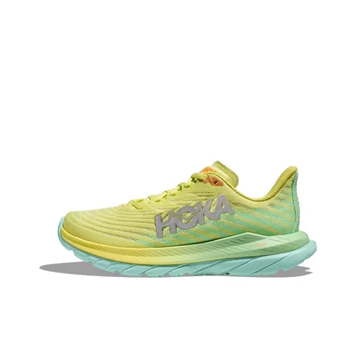HOKA ONE ONE Mach 5 Slip-Resistant Низкий Топ Беговые кроссовки Женские Желтый Зеленый