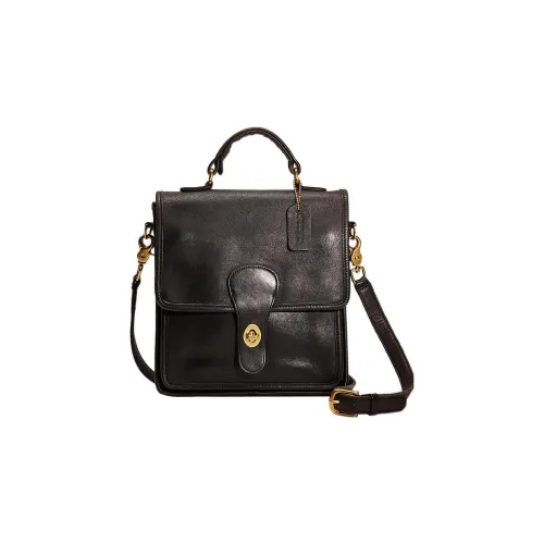 COACH Legacy Кожа Морская Квадратная Сумка Сумка через плечо Сумка Большая Женская Черная