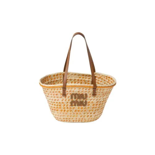 MIU MIU Прутья ивы Одно плечо Сумка Обычный Женский Натуральный Оранжевый