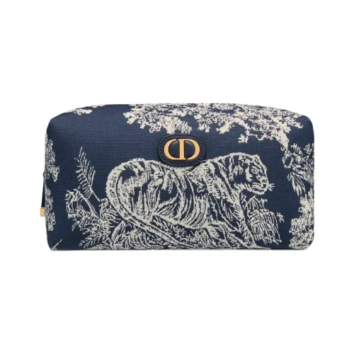 DIOR 30 Montaigne Жаккардовая ткань Сумка для туалетных принадлежностей Клатч Стандартный Женский Синий