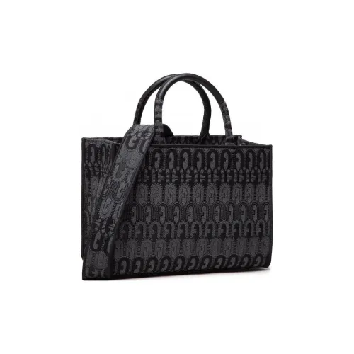 Furla Opportunity Жаккардовая ткань Тоут Сумка Сумка для покупок Сумка Сумка через плечо Женская Серый и Черный