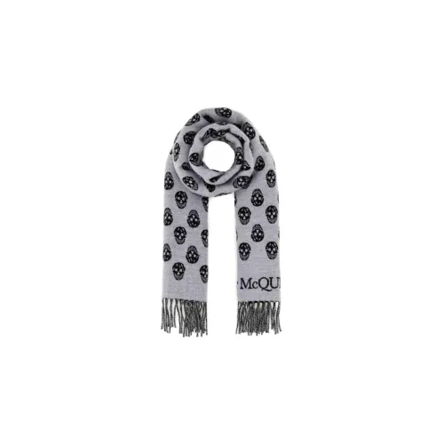 Alexander McQueen Вязаный шарф из шерсти, серый, женский