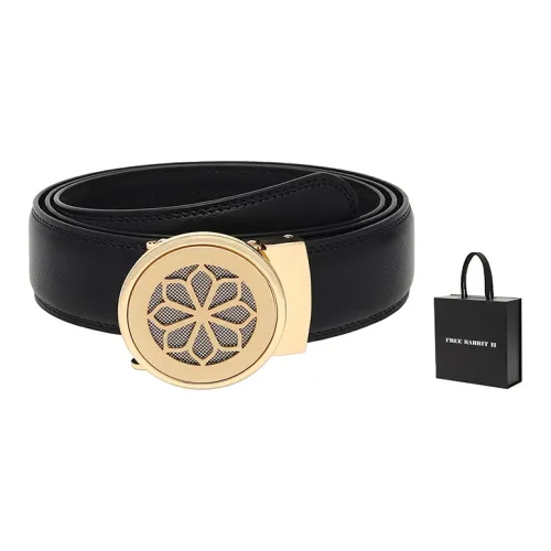 FREE RABBITⅡ Цветочный Cut Out Пряжка Голова Бизнес Кожаные ремни Мужской 3,5 см