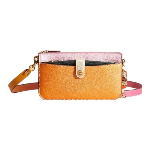 COACH NOA POP Up Кожаный Конверт Сумка Плечевая Сумка Маленькая Женская Желтая