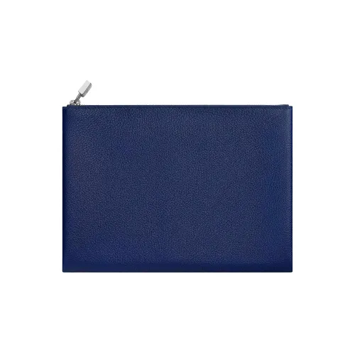 HERMES Evercolor Телячья кожа Клатч Женские Сапфирово-синий