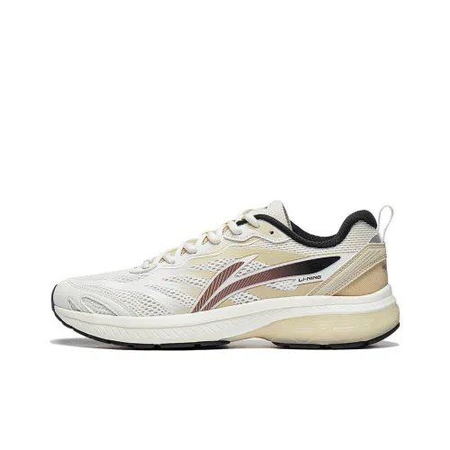 LiNing Slip-resistant Abrasion-resistant Low-top Беговые кроссовки Мужские Белый Желтый