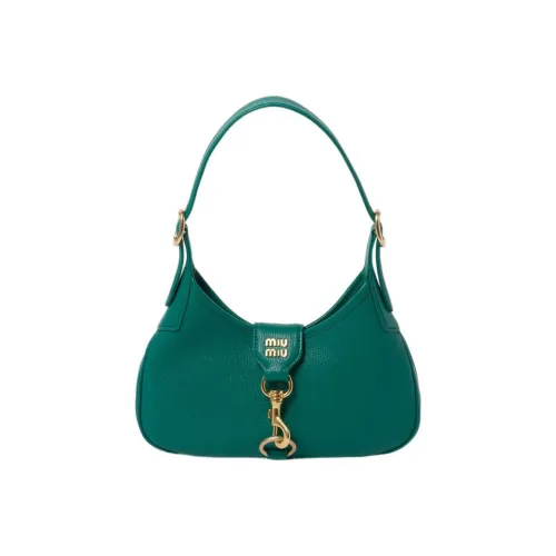 MIU MIU Hobo Кожа Arc Плечо Сумка через плечо Сумка Сумка для плеча Женская Зеленая