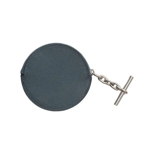 HERMES Evercolor Телячья кожа Мелочь Кошелек Женские Y7 BLEU Orage Hurricane Синий