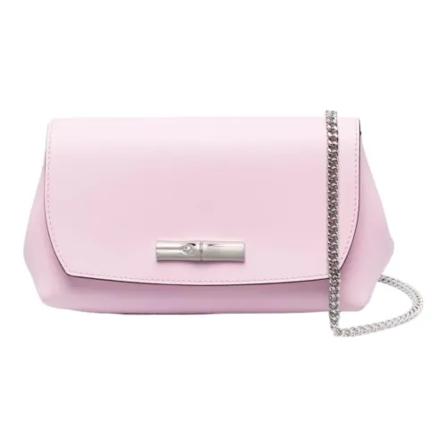 LONGCHAMP Roseau Корова Кожа Бежевый Сумка Ручная Сумка на Плечо Женская Светло-Розовая