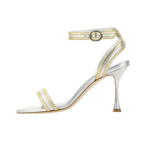 MANOLO BLAHNIK Chongasa one Ремень Сандалии Женские Золото и Серебро