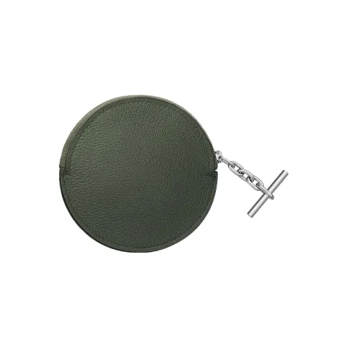 HERMES Ремень BARENIA Faubourg Телячья кожа Монета Кошелек Женские C6 Vert DE Gris Серый Зеленый