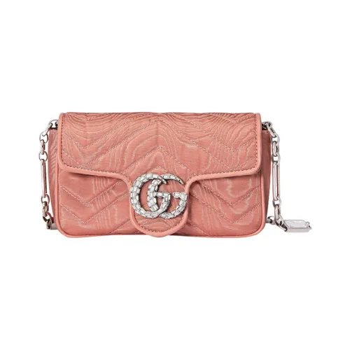 GUCCI Cloud Pattern Ткань с кожаной отделкой комбинированная сумка через плечо кошелек стандартная женская розовая