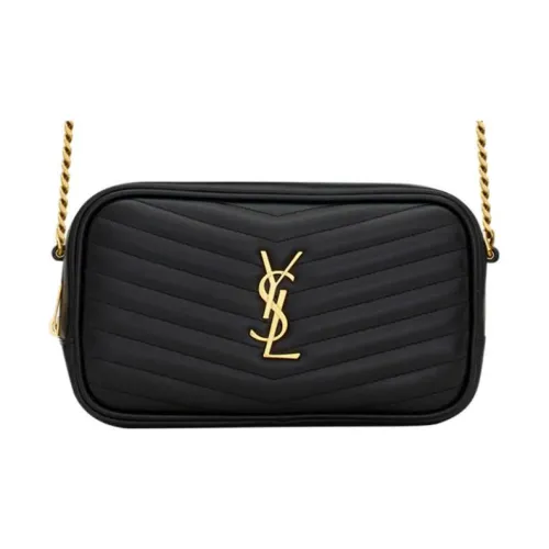 SAINT LAURENT LOU Лоскутное шитье Яркий Телячья кожа Camera Сумка Сумки через плечо Сумка на плечо Женская Черная