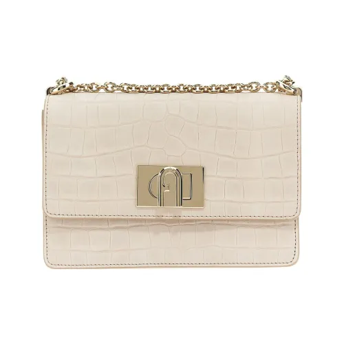 Furla Сумка через плечо из кожи женская светло-бежевая