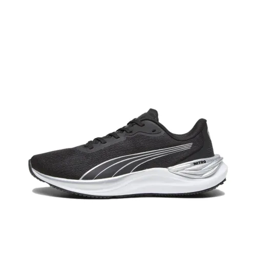 PUMA Electrify Nitro 3 Slip Резистентный к истиранию Низкий топ Беговые кроссовки Женские Черный Белый