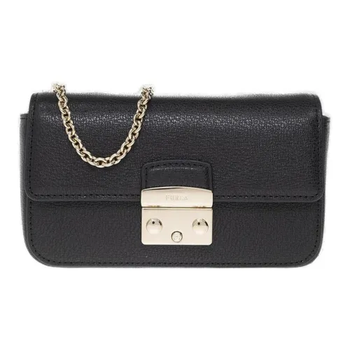 Furla Metropolis Collection Кожа Сумка через плечо Маленькая Женская Черная