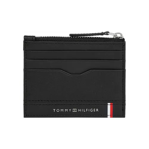 Tommy Hilfiger Кожаный держатель для карт и кошелек Мужской Черный