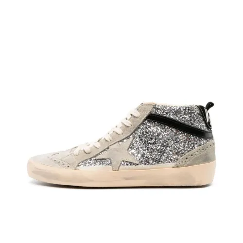 Golden Goose Mid Star MID Топ Кроссовки для скейтбординга Женские Серо-коричневый Серебряный Эффект состаривания