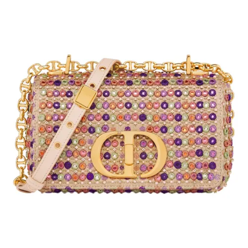 DIOR Caro Вышивка Сумка через плечо Маленькая Женская Золотая Многоцветная