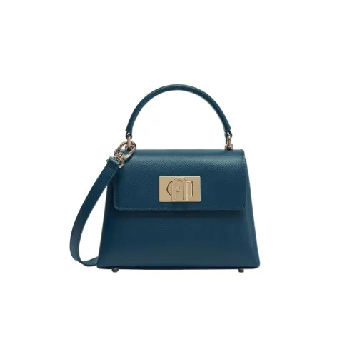 Furla 1927 Collection Текстурированная кожа сумка через плечо мини-сумка женская синяя