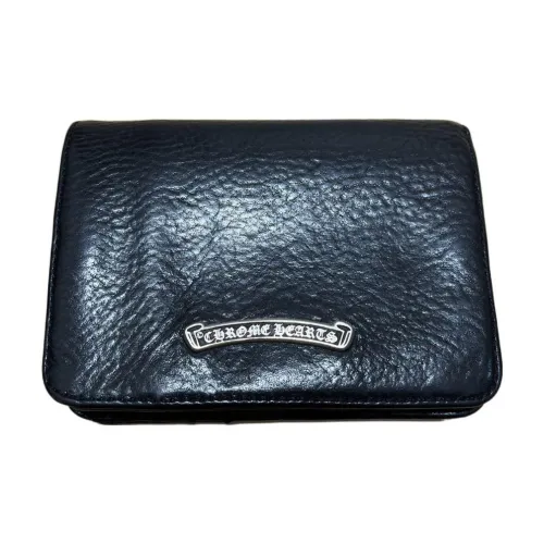 Chrome Hearts Коровья кожа Кошелек для монет Кошелек Унисекс Черный