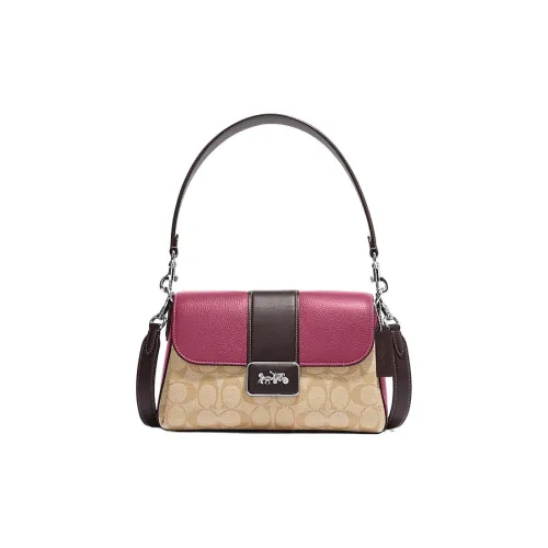 COACH Grace Коровья кожа Плечевая сумка Сумка Сумка через плечо Женская Фиолетовая и Хаки