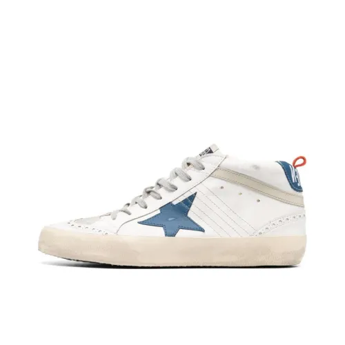 Golden Goose Mid Star MID Топ Кроссовки для скейтбординга Мужской Экрю Потертый