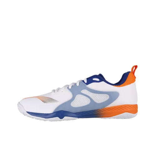 LiNing Slip-resistant Abrasion-resistant Breathable Low-Top Training Shoes Unisex White Blue Orange LiNing Противоскользящие Износостойкие Дышащие Низкие Кроссовки для Тренировок Унисекс Белые Синие Оранжевые