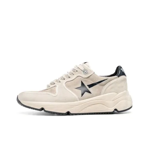 Golden Goose Running Sole Low Топ Повседневная обувь Мужская Бежевый Черный Потертый
