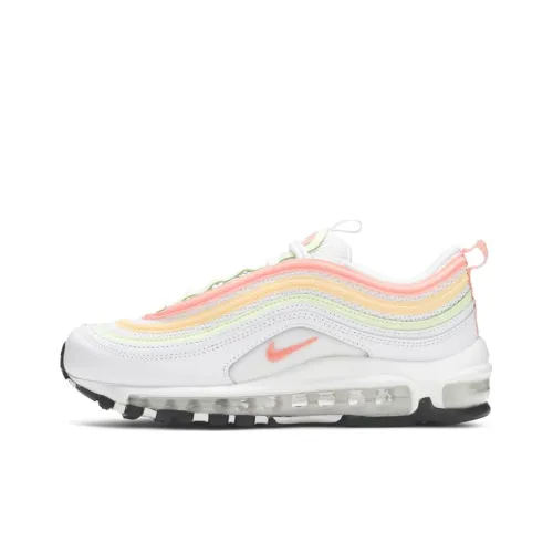 Nike Air Max 97 Low Топ Air Cushion Беговые кроссовки Женские Белые Sweet Melon Оранжевый
