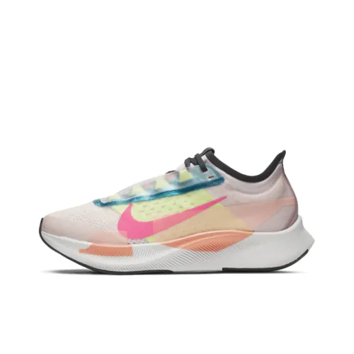 Nike Zoom Fly 3 Амортизаторы Shock противоскользящие низкий топ карбоновая плита кроссовки для бега Marathon женские розово-белые