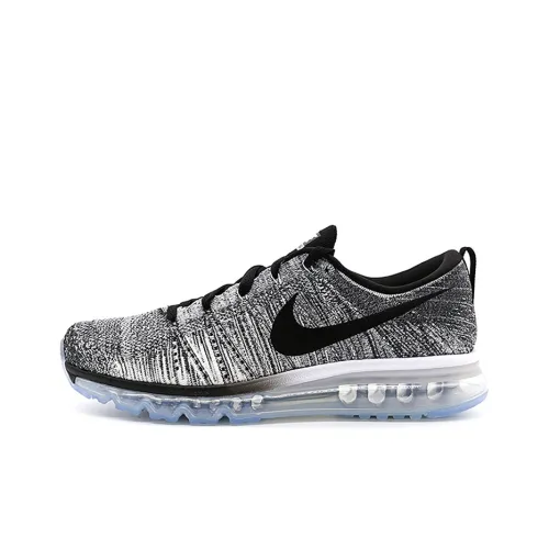 Nike Air Max Flyknit Low Топ Air Cushion Marathon Беговые кроссовки Мужской Черный Белый