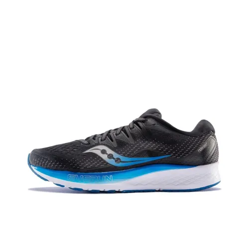 Saucony Ride ISO2 Нескользящий Легкий Низкий Топ Беговые кроссовки Мужские Черный Синий