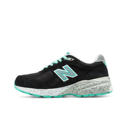 New Balance NB 990 V3 Амортизация Низкий Топ Марафон Беговые кроссовки Женские Черный Зеленый