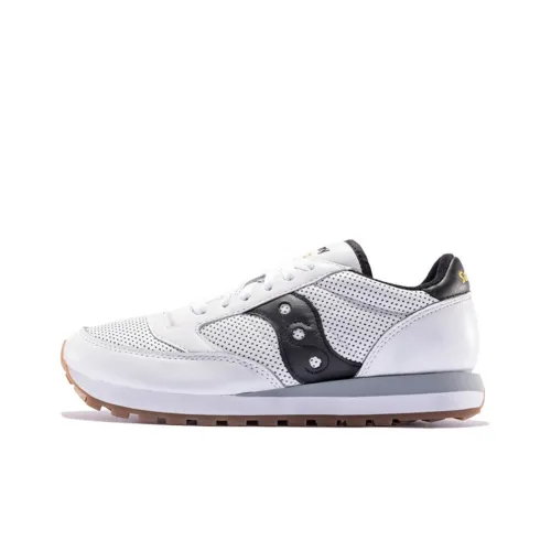 Saucony Jazz Non Slip Легкий Низкий Топ Беговые кроссовки Мужские Белый Черный