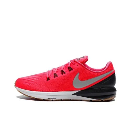 Nike Zoom Structure 22 Амортизаторы Slip-resistant Низкий топ Марафон Беговые кроссовки Мужские Серый Красный