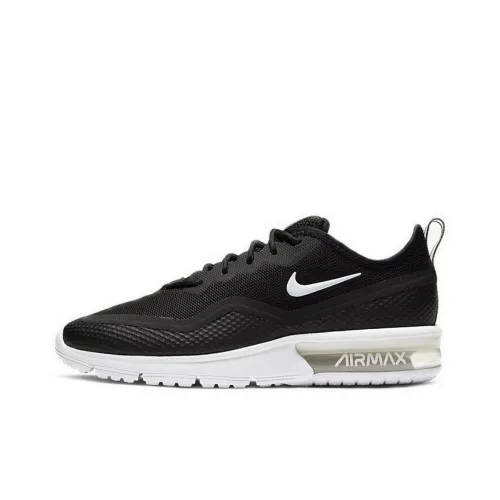 Nike Air Max Sequent Low Топ Air Cushion Marathon Беговые кроссовки Женские Черный Белый